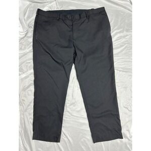 Gold Series GS Perfect Fit Mens Dress Pants 46x30 Charcoal Black Textured Slacks